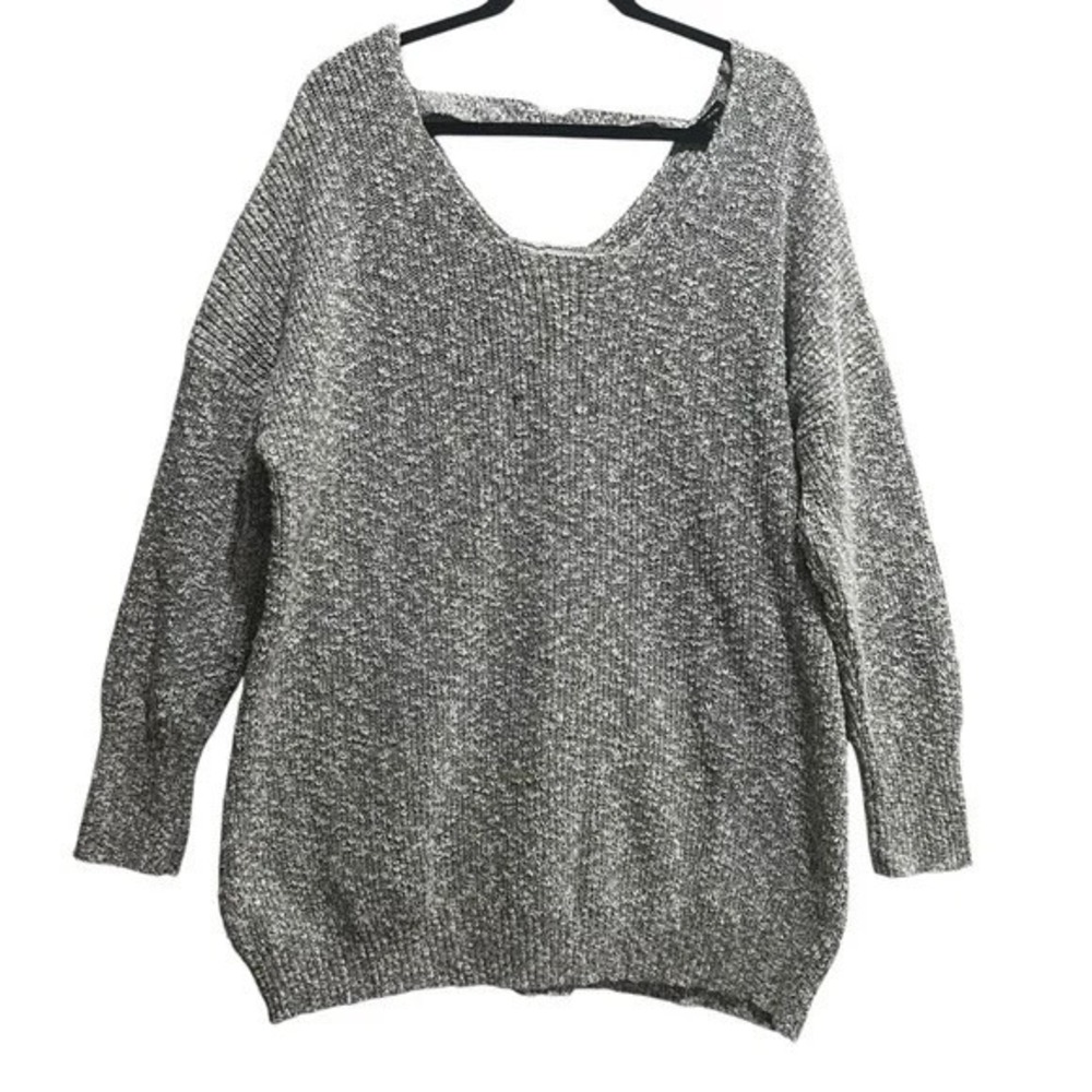 Torrid Gray Cable Knit Cage Pullover Cutout‎ Lace Up Back Sweater